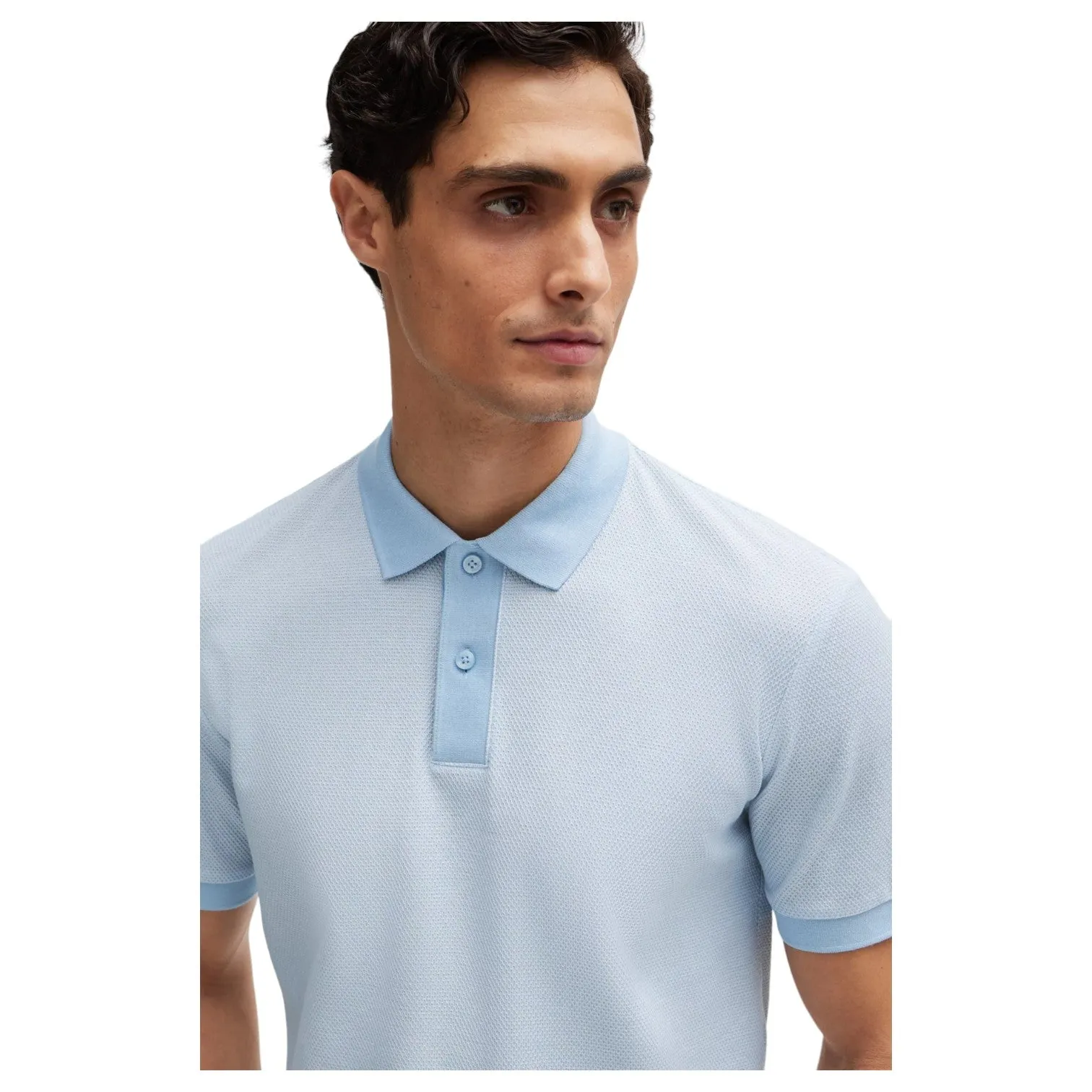 Boss Slim-Fit Polo Shirt In Two-Tone Mercerised Cotton 50513580 450 sold by J&Z Couture product image thumbnail 2