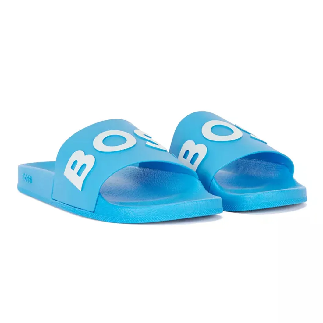 BOSS Men's Slides in Bright Blue 50471271-439 sold by J&Z Couture