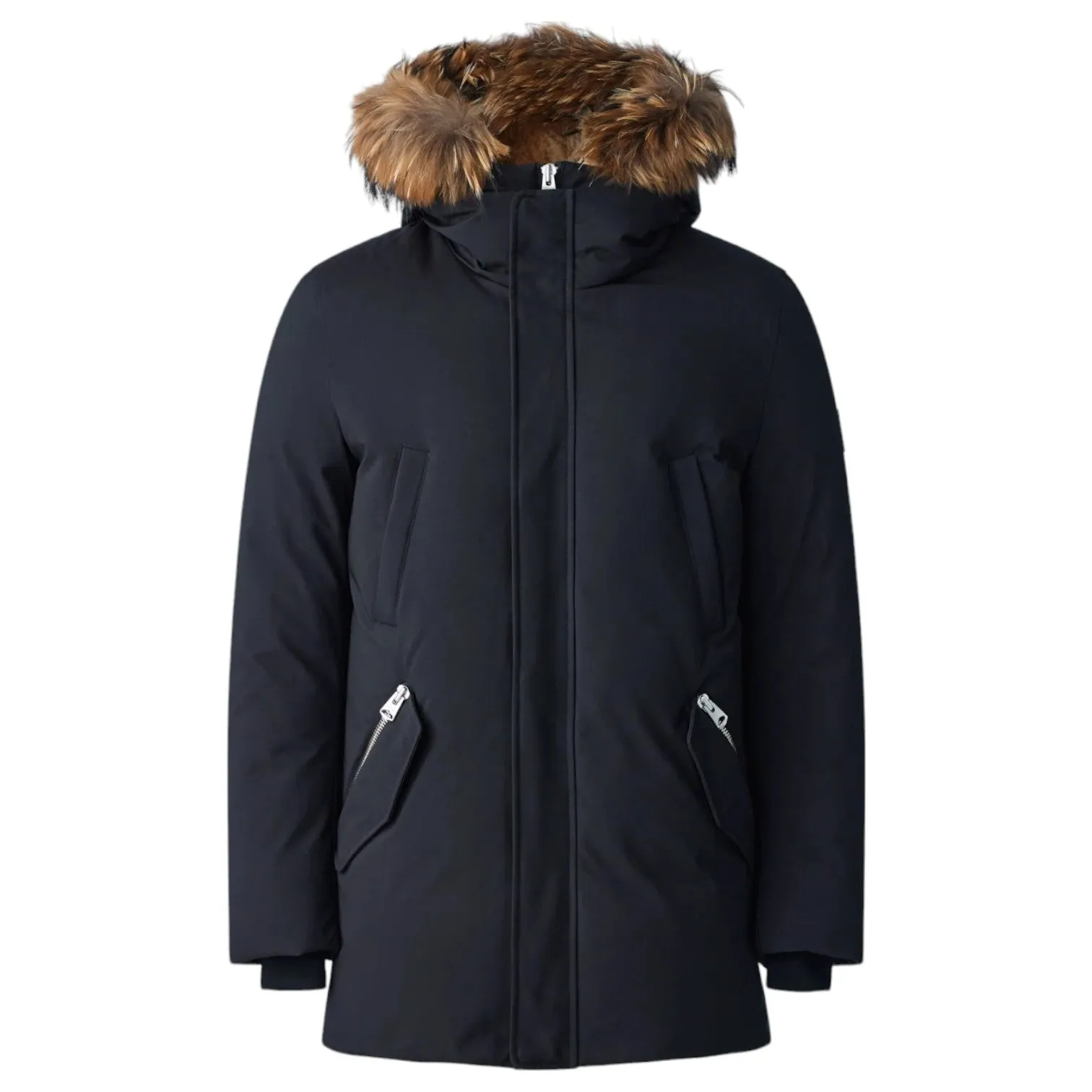 EDWARD 2-in-1 Down Parka With Hooded Bib And Black Fox Fur Edward-F Black sold by J&Z Couture