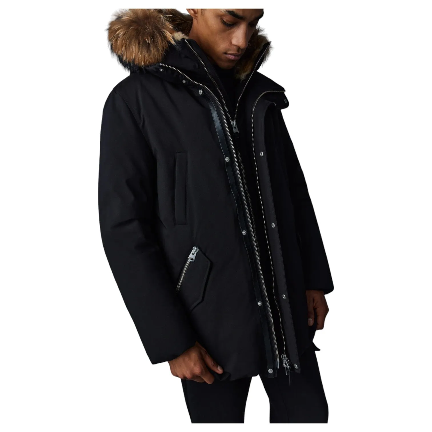 EDWARD 2-in-1 Down Parka With Hooded Bib And Black Fox Fur Edward-F Black sold by J&Z Couture product image thumbnail 3