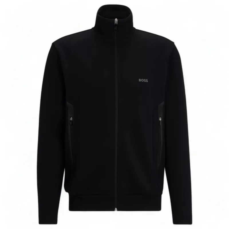 BOSS Zip-Up Sweat Set With Logo Print In Black  50504730 001 sold by J&Z Couture