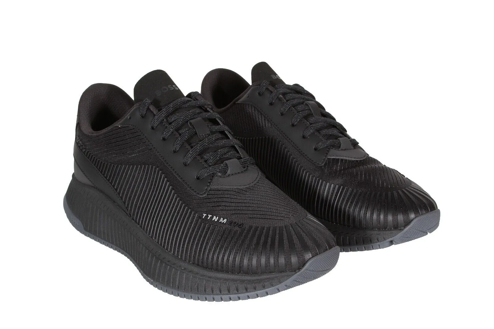 BOSS Mixed-Material Trainers with Rubberized Faux Leather 50503493-005 sold by J&Z Couture