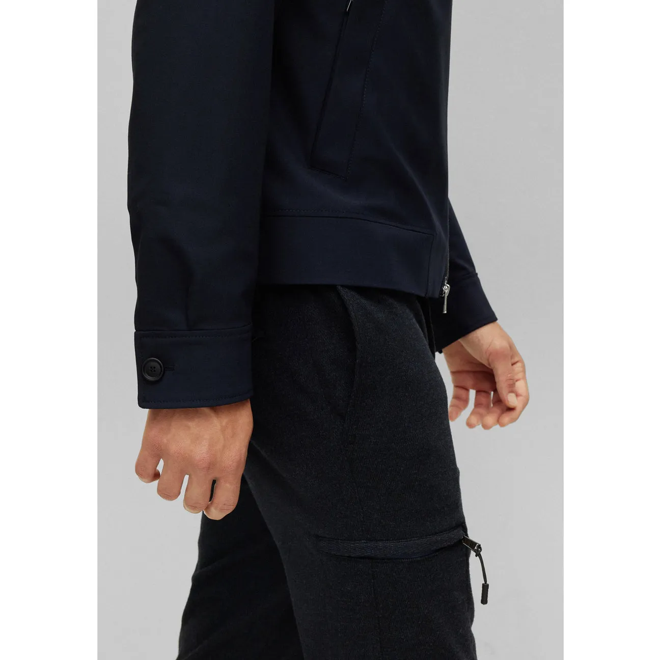 BOSS Men's Slim-Fit Jacket in Performance-Stretch Wool in Dark Blue 50490125-404 sold by J&Z Couture product image thumbnail 3