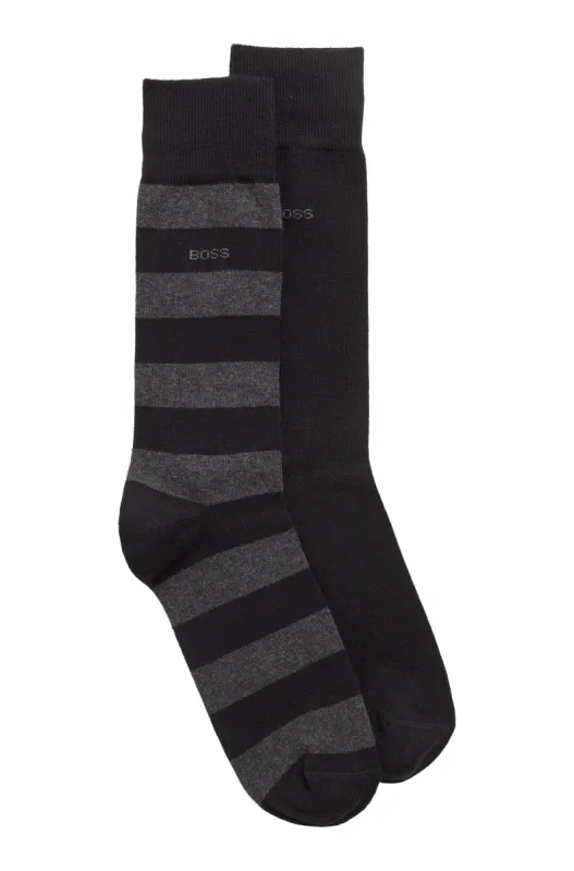 BOSS Two-Pack of Socks in a Cotton Blend  50467712-001 sold by J&Z Couture