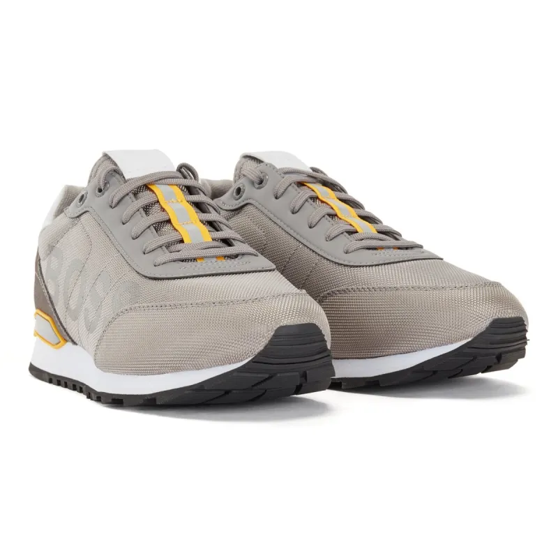 BOSS Men's Logo Trainers with Recycled-Nylon Uppers in Grey  50464547-033 sold by J&Z Couture