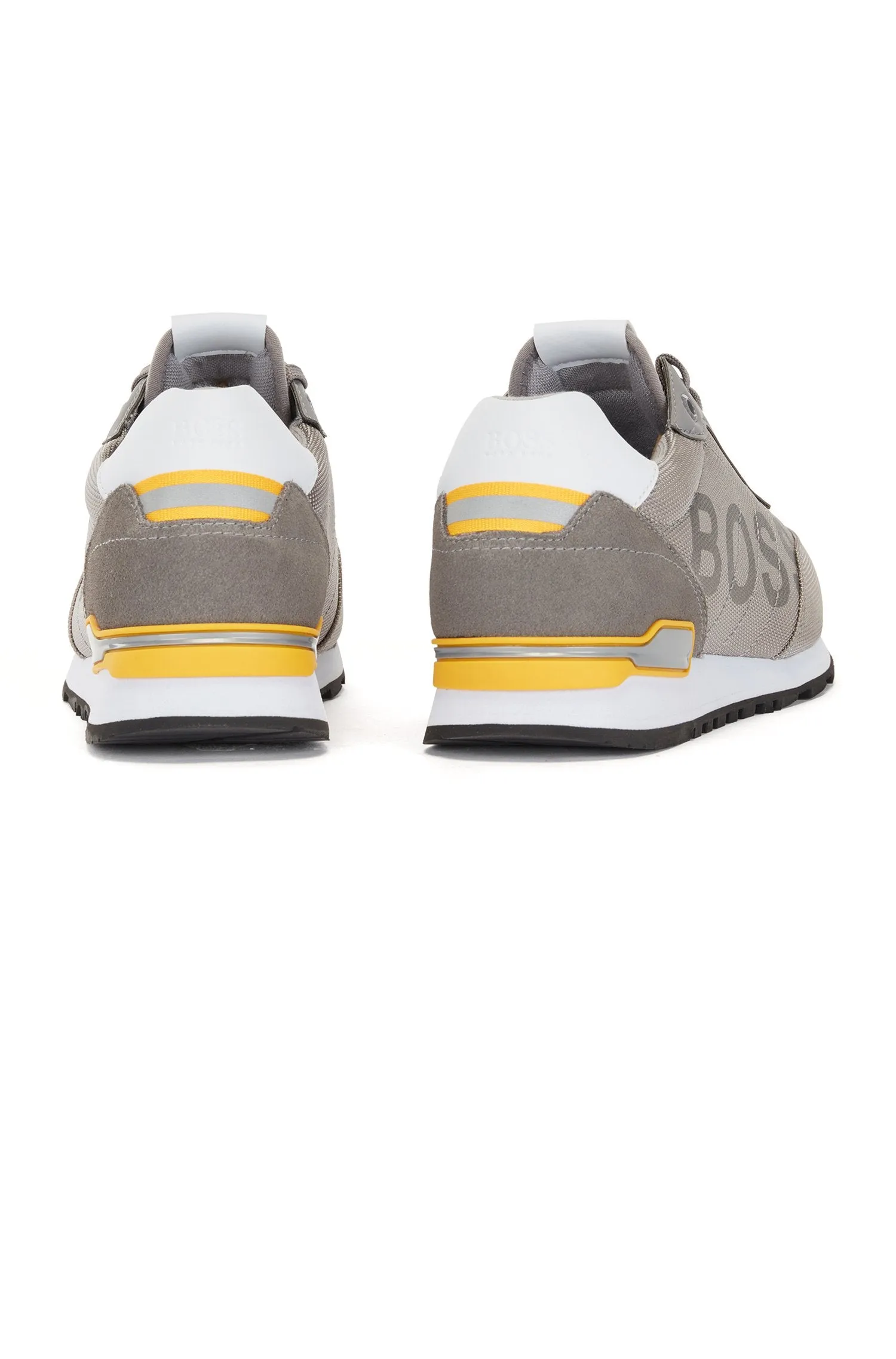BOSS Men's Logo Trainers with Recycled-Nylon Uppers in Grey 50464547-033 sold by J&Z Couture product image thumbnail 5