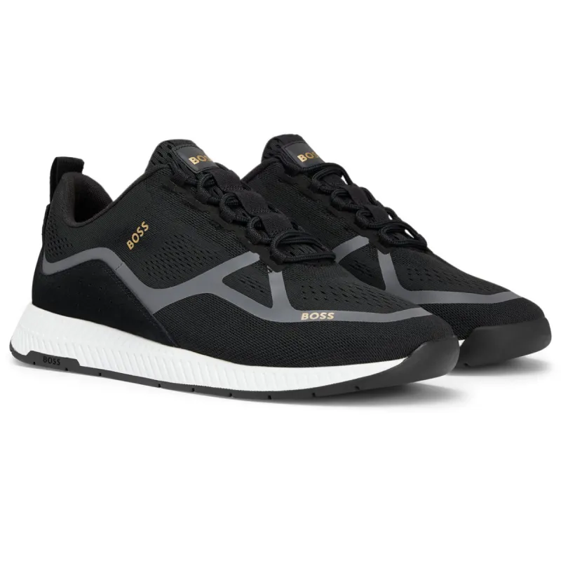 BOSS Men's Mesh Lace-Up Trainers with Suede Trims  50487822-007 sold by J&Z Couture