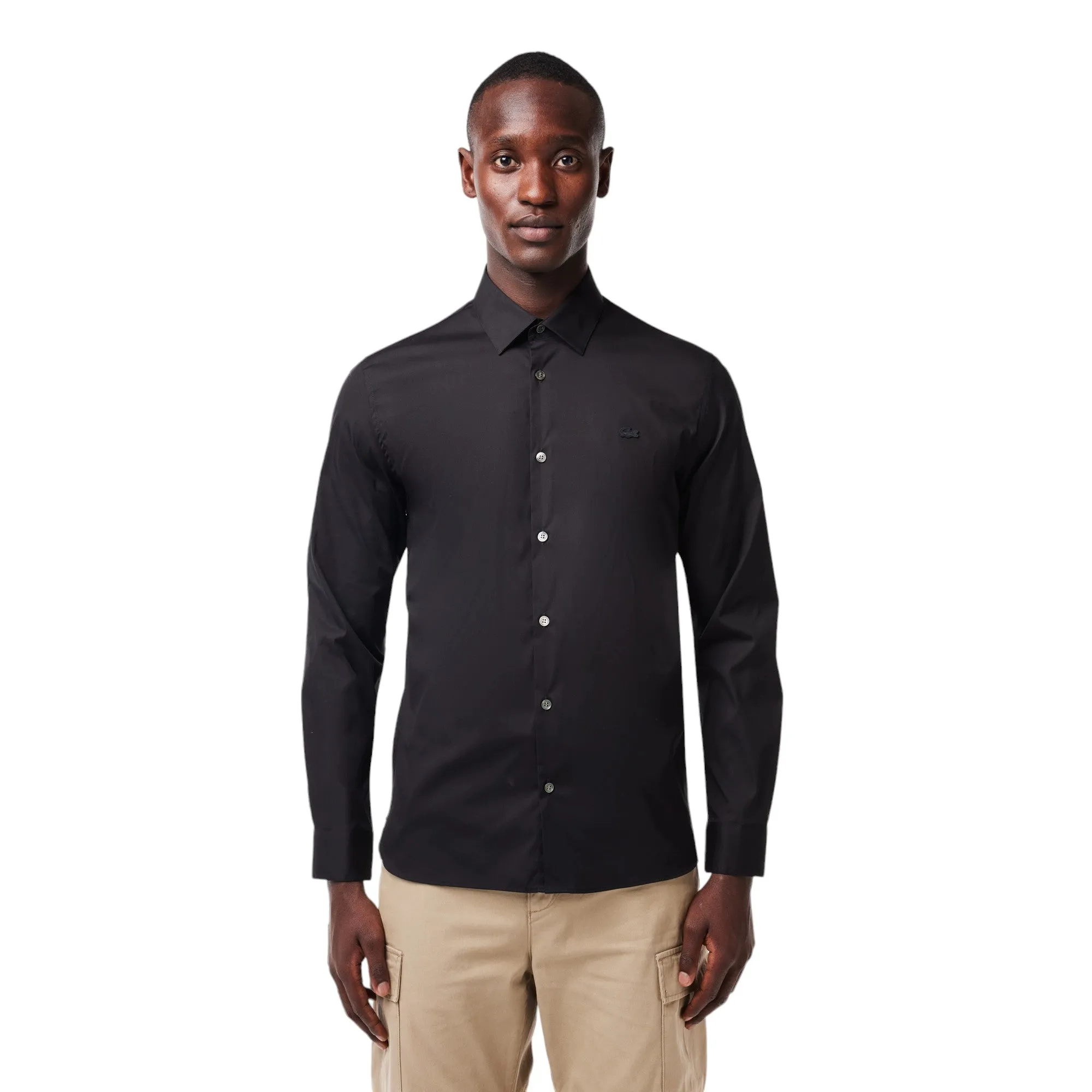 Lacoste Slim Fit Albini Button-Down Black Shirt CH0141-51-031 sold by J&Z Couture product image thumbnail 2