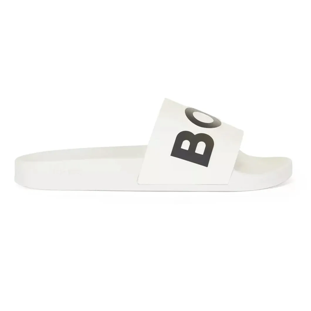 BOSS Men's Slides in White 50425152-100 sold by J&Z Couture product image thumbnail 3