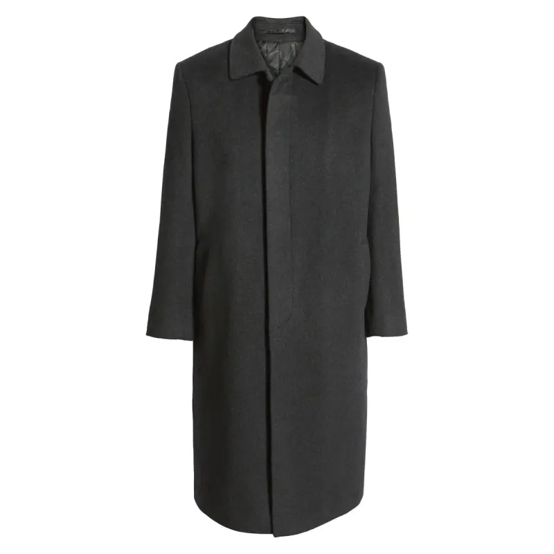 Hart Schaffner Marx Men's Stanley Cashmere-Blend Coat in Charcoal sold by J&Z Couture