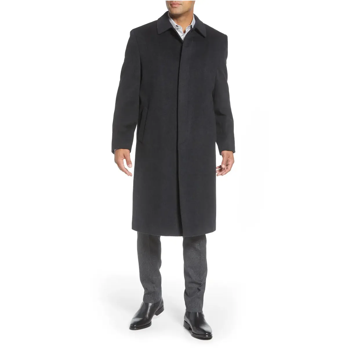Hart Schaffner Marx Men's Stanley Cashmere-Blend Coat in Charcoal sold by J&Z Couture product image thumbnail 2