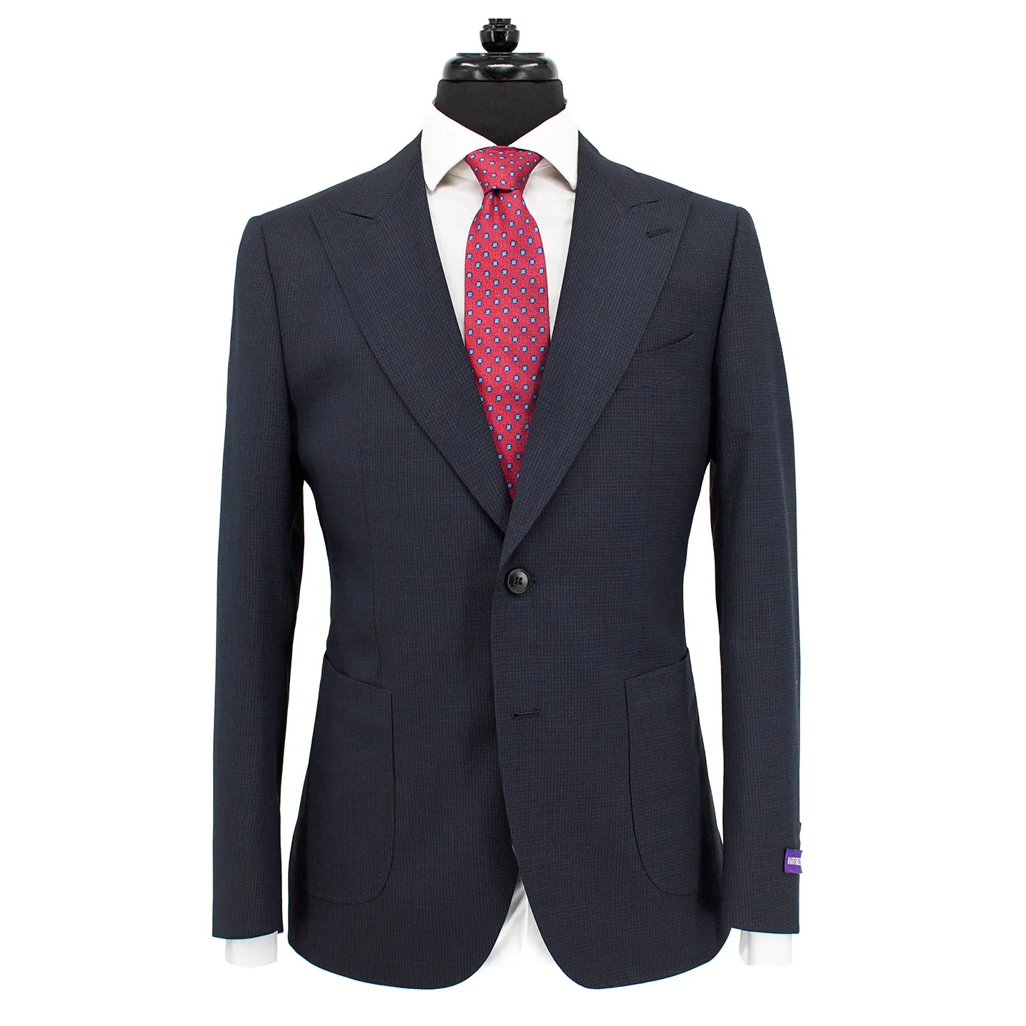 Bartorelli 100% Wool 2-Piece Suit in Navy Birdseye Pattern 35068-1090-12 FUSION PEAK sold by J&Z Couture