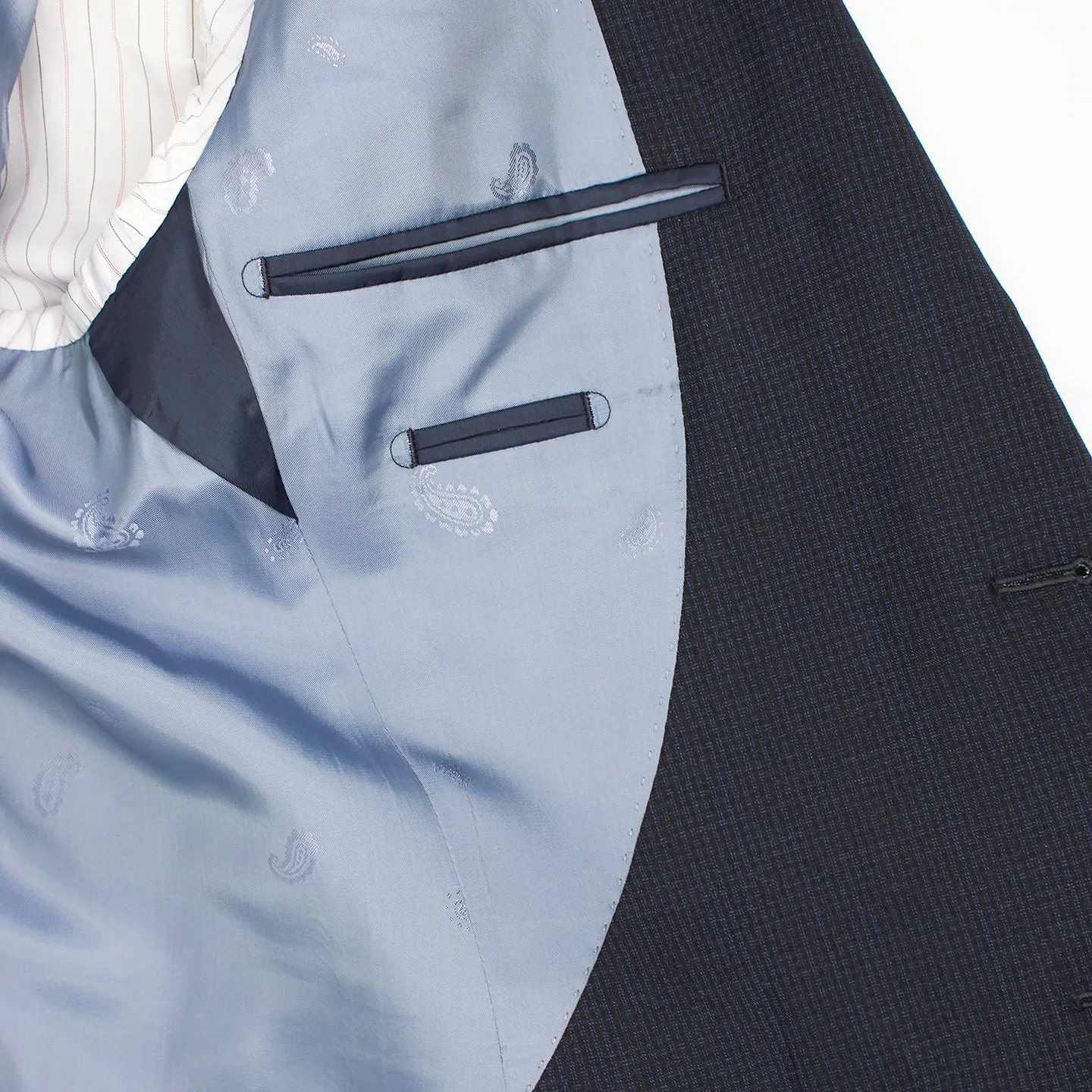 Bartorelli 100% Wool 2-Piece Suit in Navy Birdseye Pattern 35068-1090-12 FUSION PEAK sold by J&Z Couture product image thumbnail 3