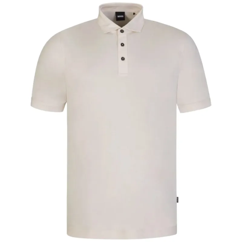 BOSS Shell-Panel Jersey Polo Shirt With Black Top Button In White  50506870 100 sold by J&Z Couture