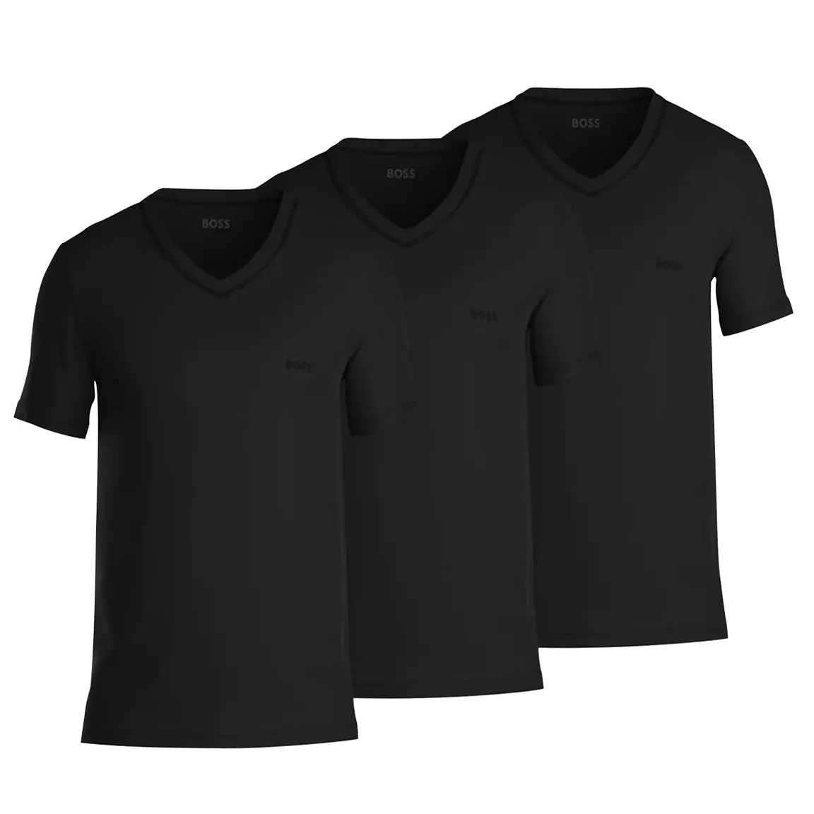 BOSS Men's Classic V-Neck Regular Fit Black T-Shirt 3-Pack 50475285-001 sold by J&Z Couture