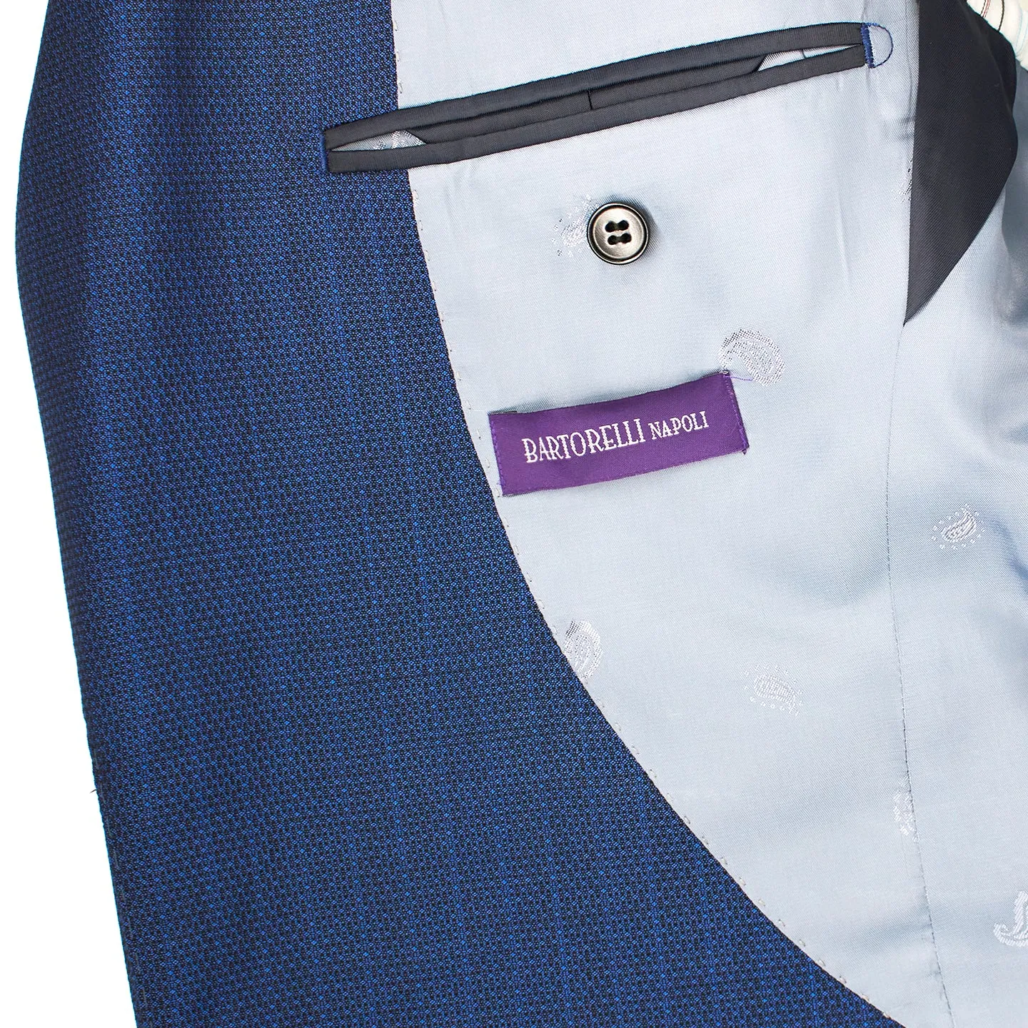 Bartorelli Italian-Made Wool Blend 2-Piece Suit with Peak Lapels in Bright Blue sold by J&Z Couture product image thumbnail 3