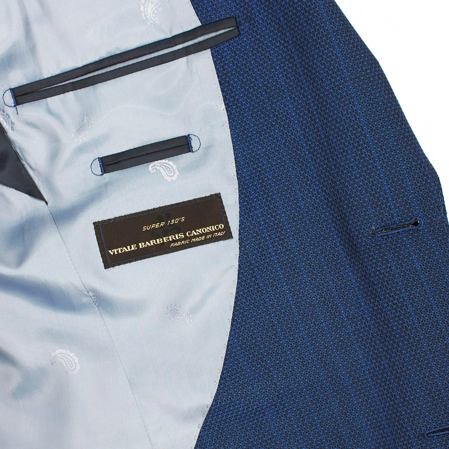 Bartorelli Italian-Made Wool Blend 2-Piece Suit with Peak Lapels in Bright Blue sold by J&Z Couture product image thumbnail 2