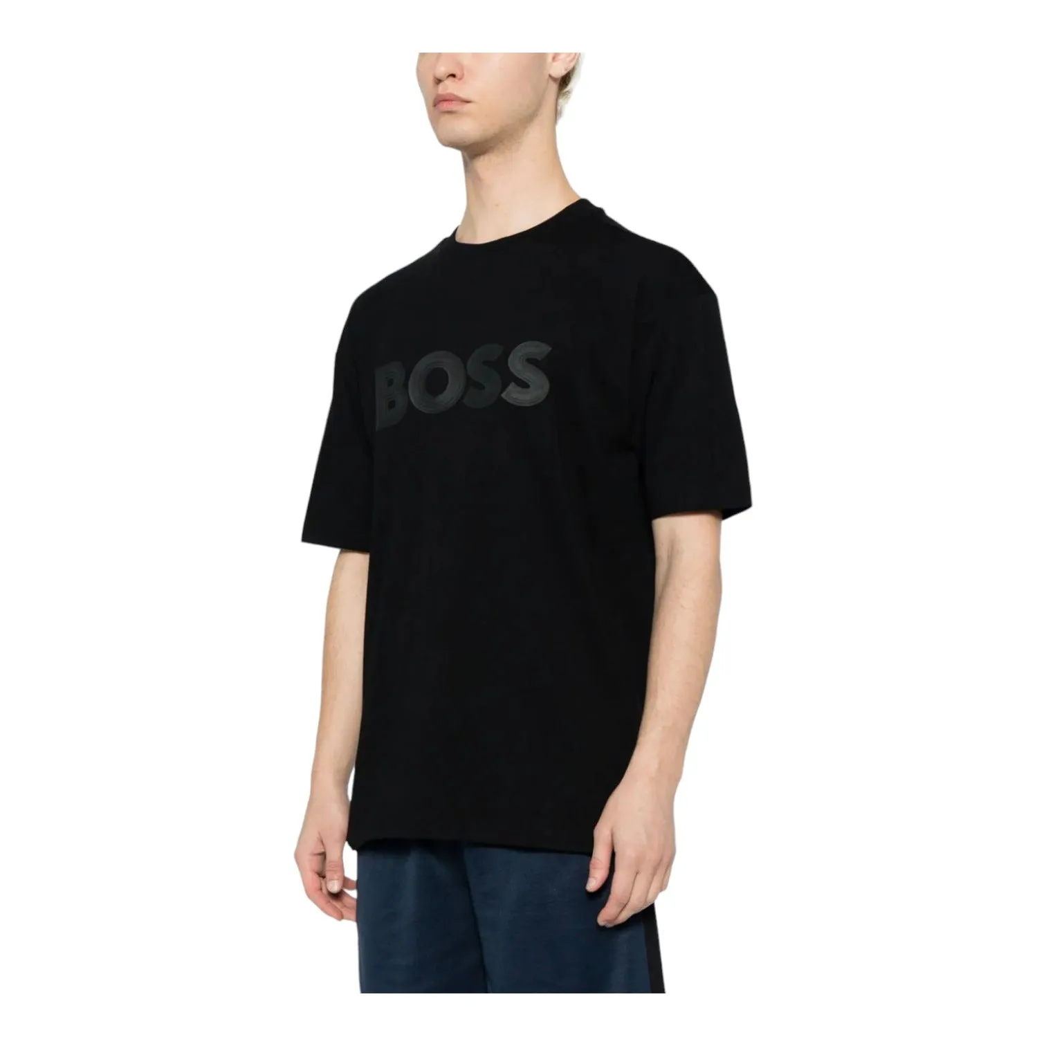 BOSS Logo-Print Cotton T-Shirt In Black 50501232-001 sold by J&Z Couture product image thumbnail 2