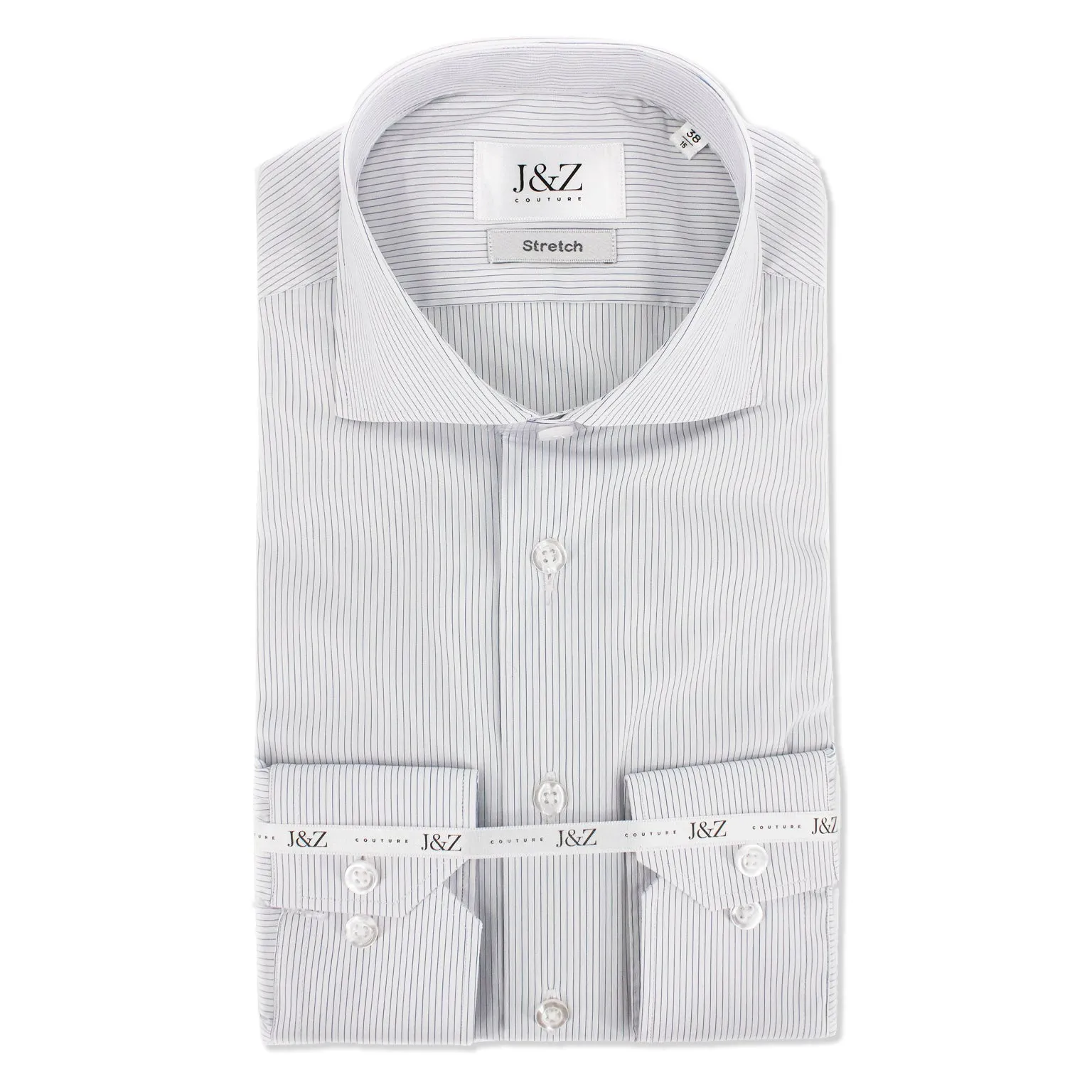 J&Z Couture Button Down Dress Shirt, Piumino 120 Stretch (78% Co, 17% poly, 5% elastine) sold by J&Z Couture