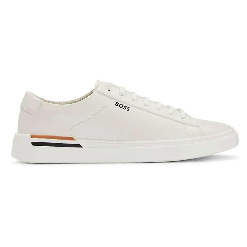BOSS Men's Clint Tennis Trainers in White 50493242-100 sold by J&Z Couture