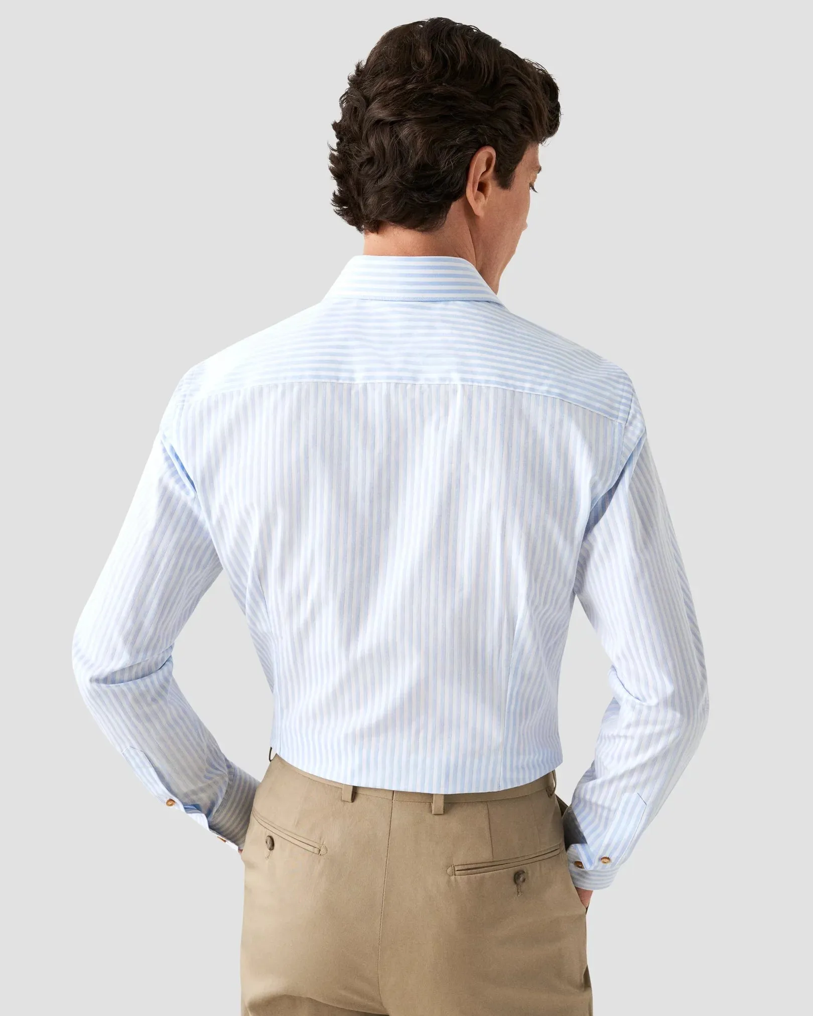 Eton Light Blue Striped Fine Piqué Slim Shirt 100010293 01 sold by J&Z Couture product image thumbnail 5