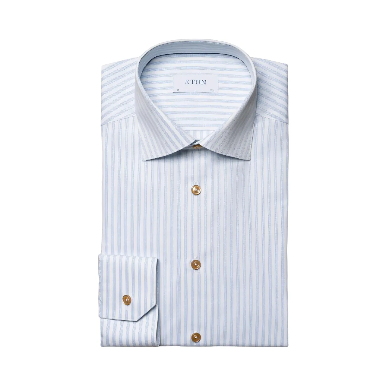 Eton Light Blue Striped Fine Piqué Slim Shirt 100010293 01 sold by J&Z Couture