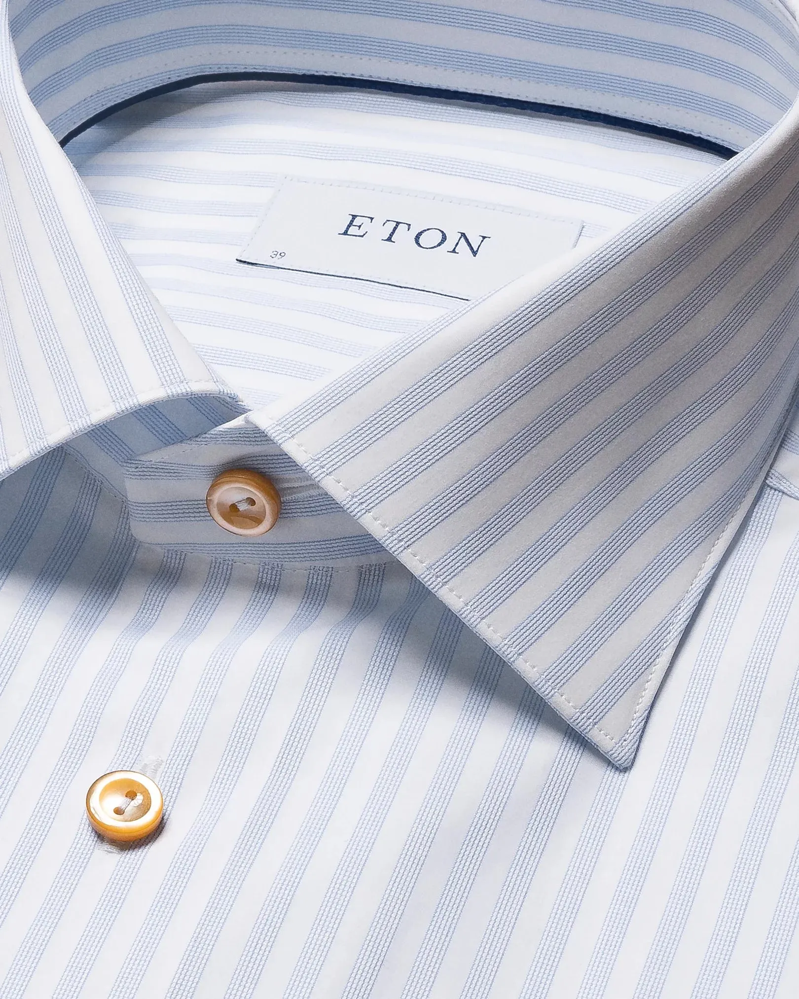 Eton Light Blue Striped Fine Piqué Slim Shirt 100010293 01 sold by J&Z Couture product image thumbnail 4