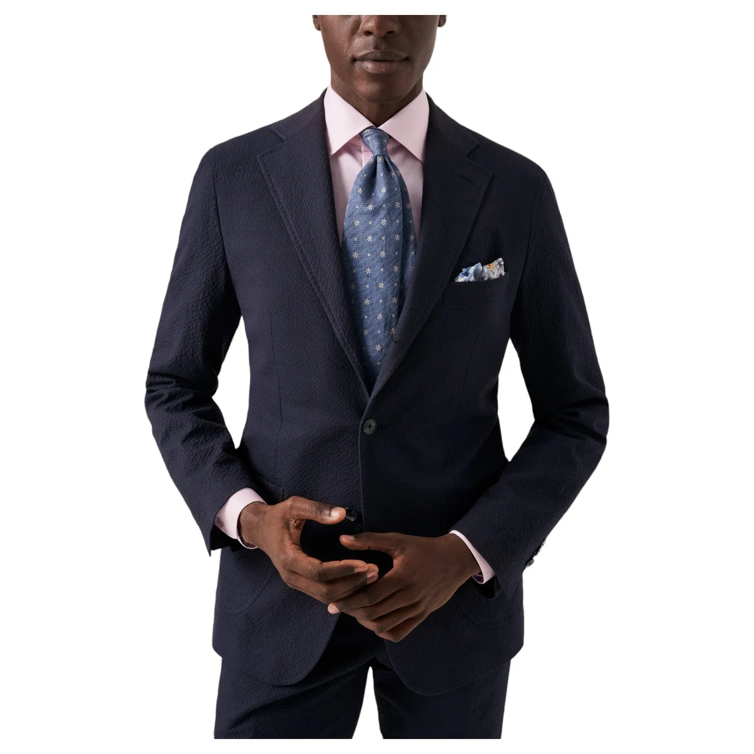 Eton Pink Floral Print Effect Solid Signature Twill Shirt 100011092 80 / 100011683 80 sold by J&Z Couture product image thumbnail 4