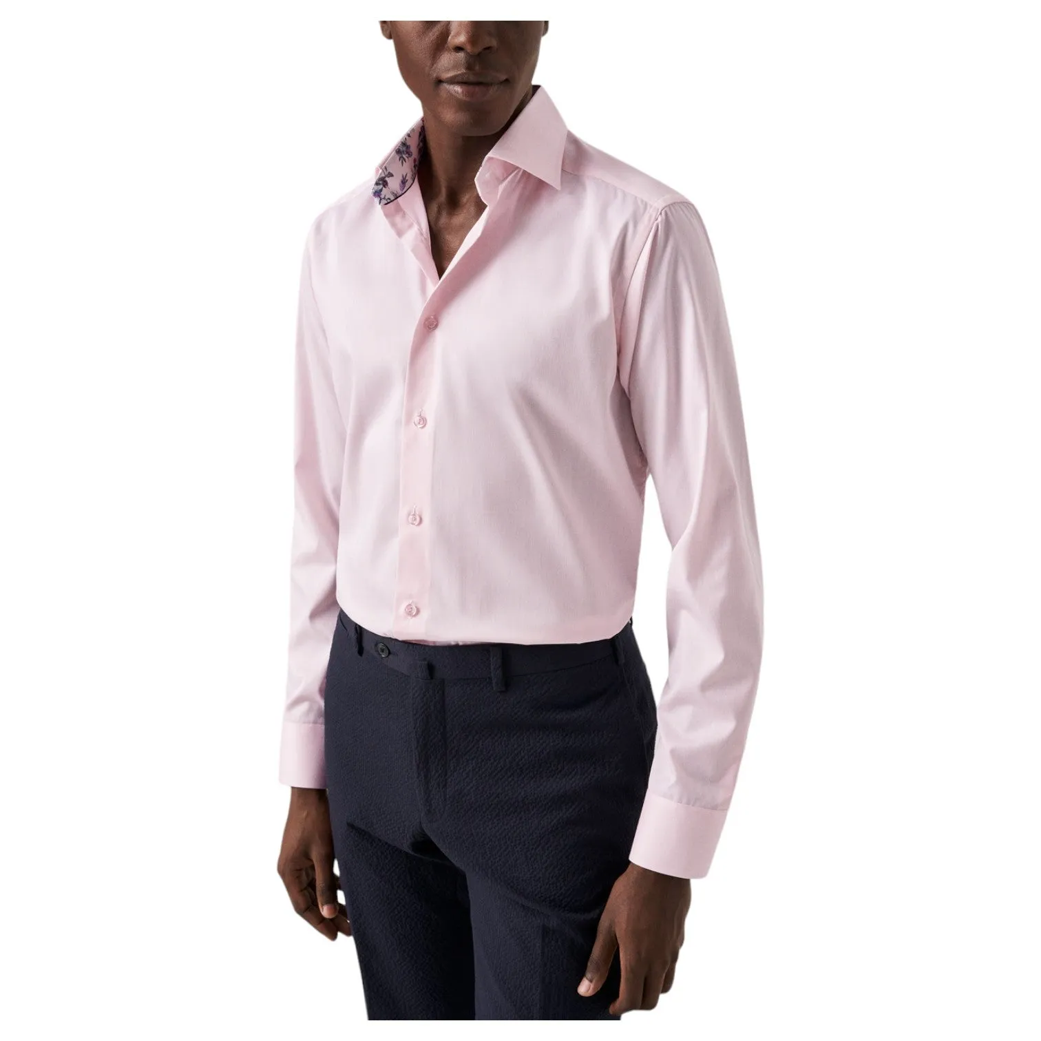 Eton Pink Floral Print Effect Solid Signature Twill Shirt 100011092 80 / 100011683 80 sold by J&Z Couture product image thumbnail 5