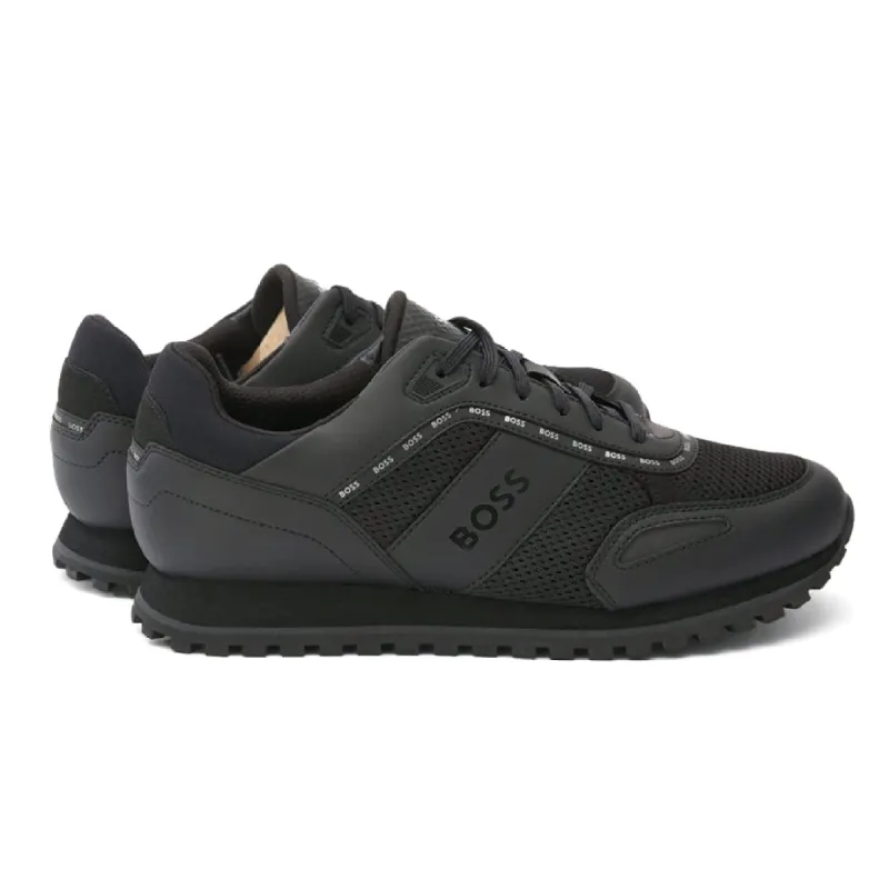BOSS Men's Parkour Running-Style Trainers in Black  50485704-005 sold by J&Z Couture