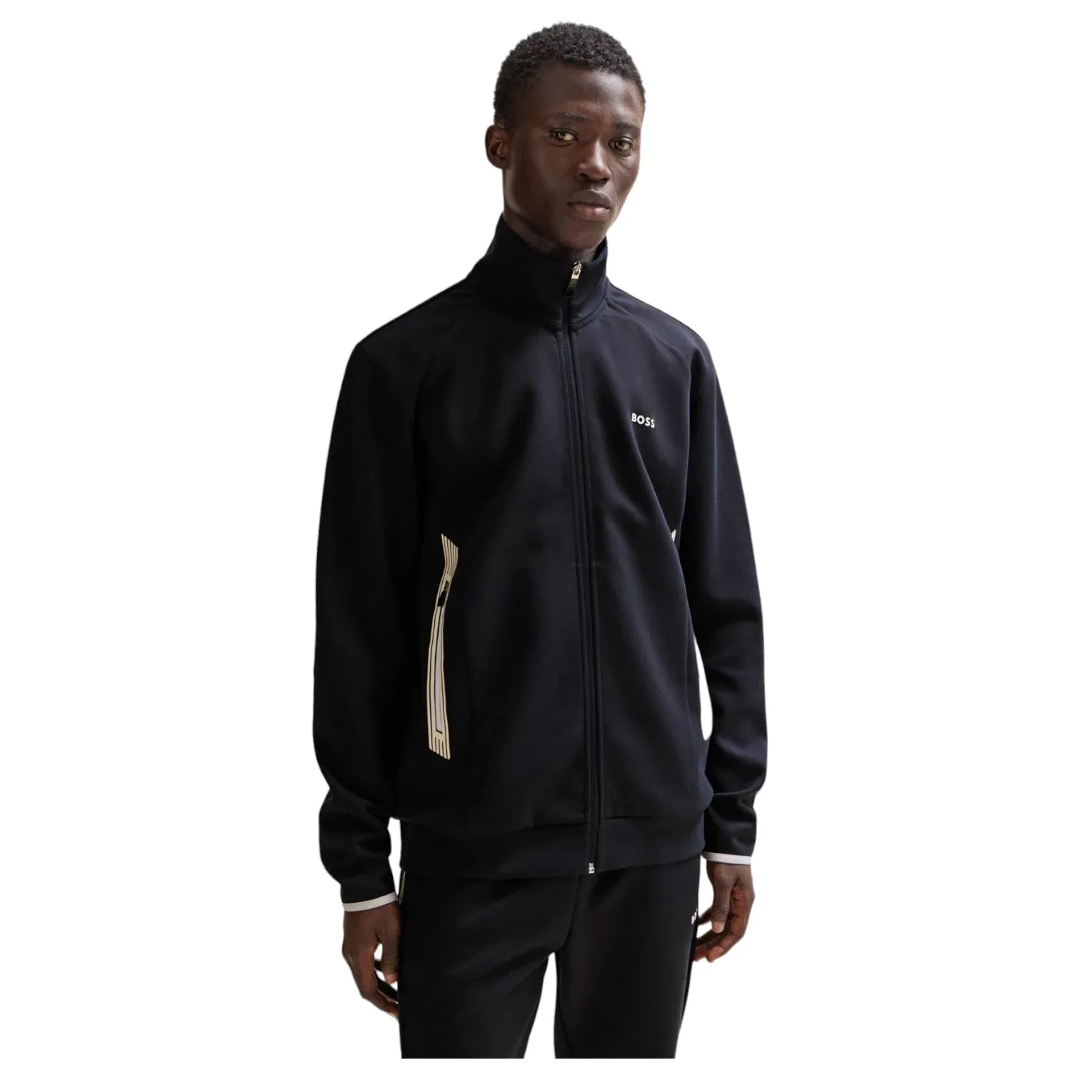 BOSS Zip-Up Sweat Set With Logo Print In Dark Blue 50504730 402 sold by J&Z Couture product image thumbnail 4