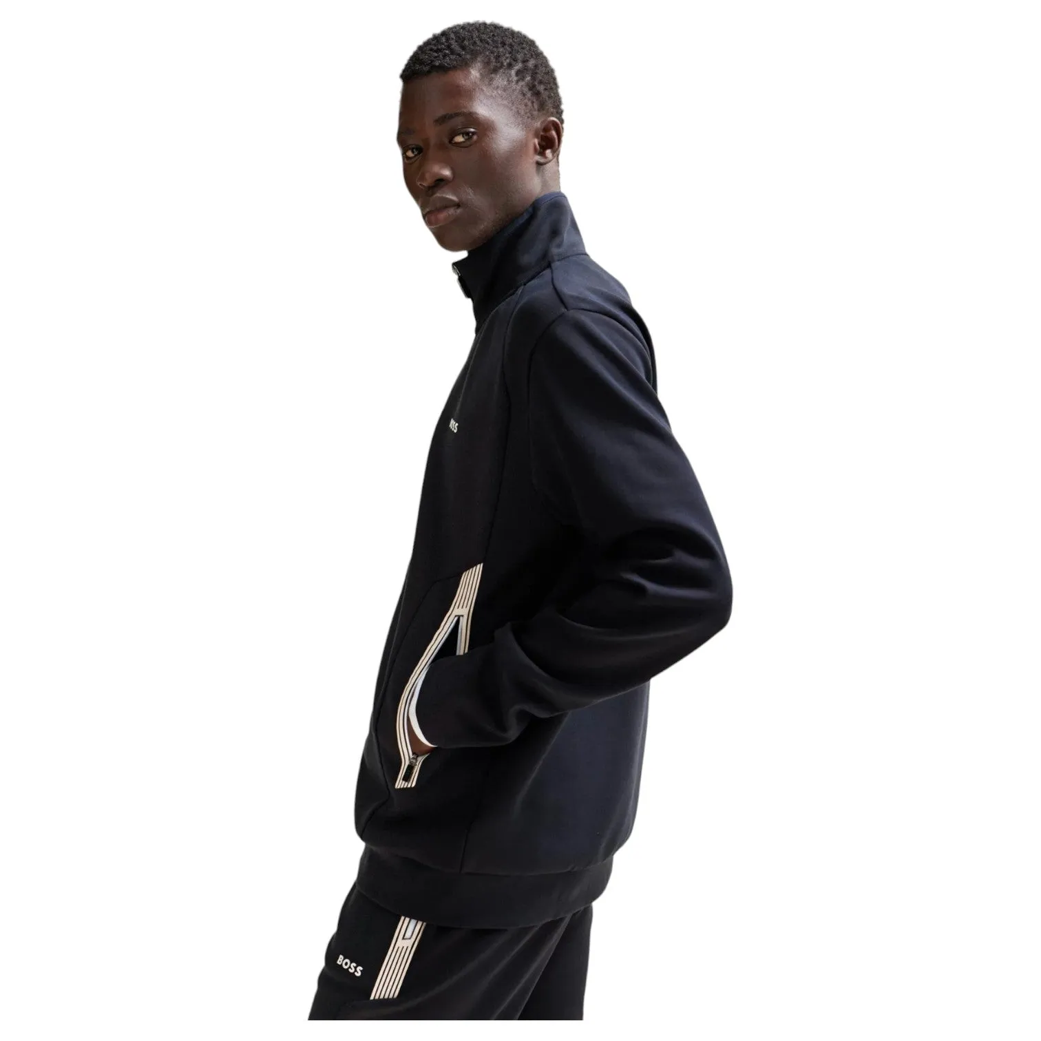 BOSS Zip-Up Sweat Set With Logo Print In Dark Blue 50504730 402 sold by J&Z Couture product image thumbnail 3