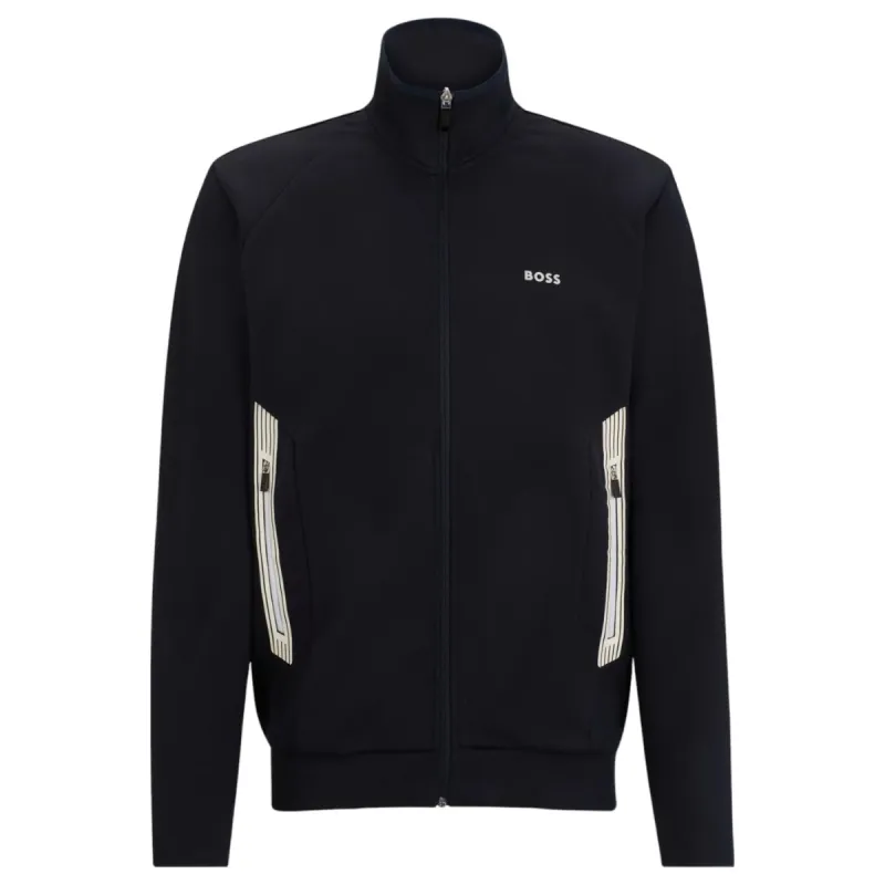 BOSS Zip-Up Sweat Set With Logo Print In Dark Blue  50504730 402 sold by J&Z Couture