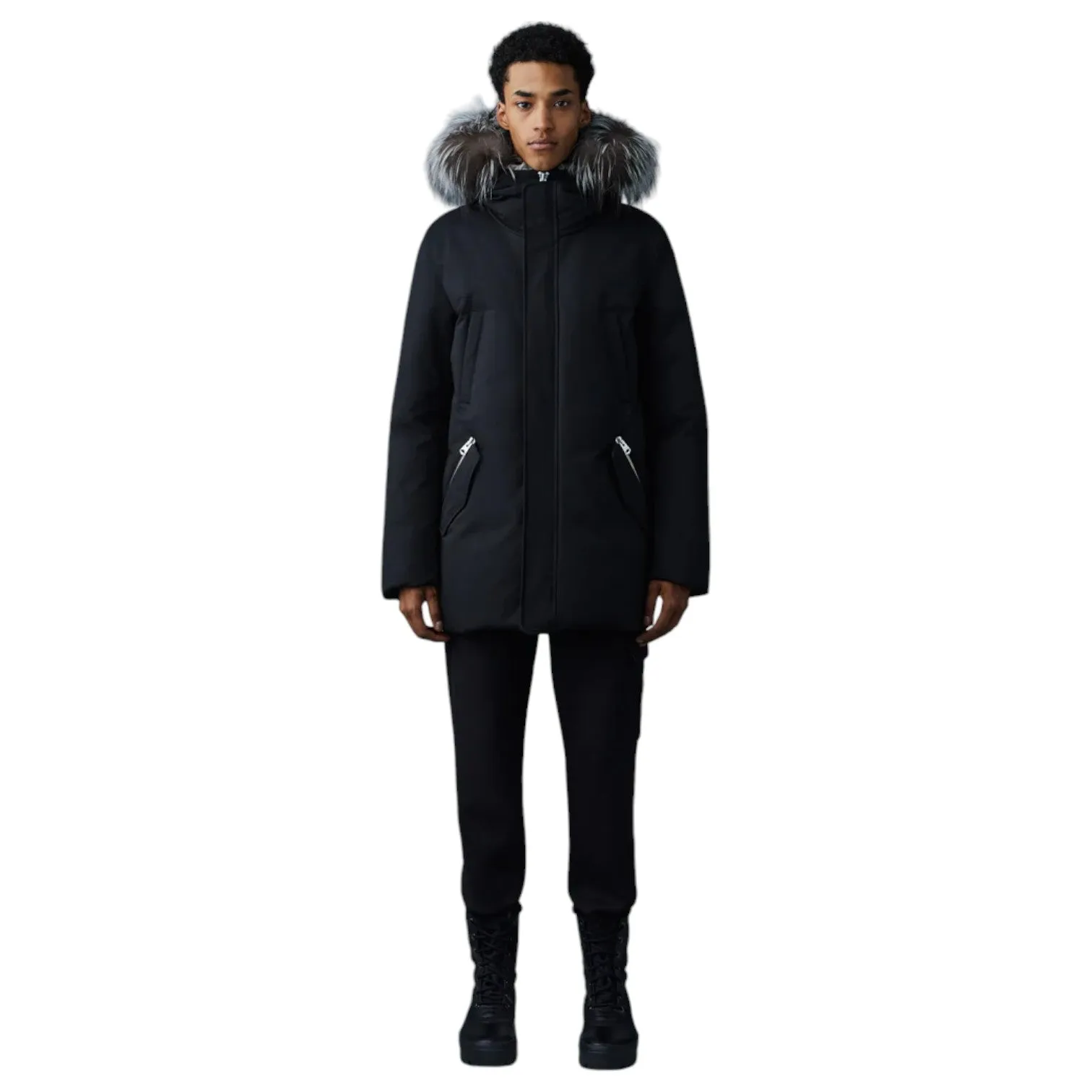 Mackage EDWARD-XZ 2-in-1 Down Parka With Hooded Bib And Silver Fox Fur sold by J&Z Couture product image thumbnail 2