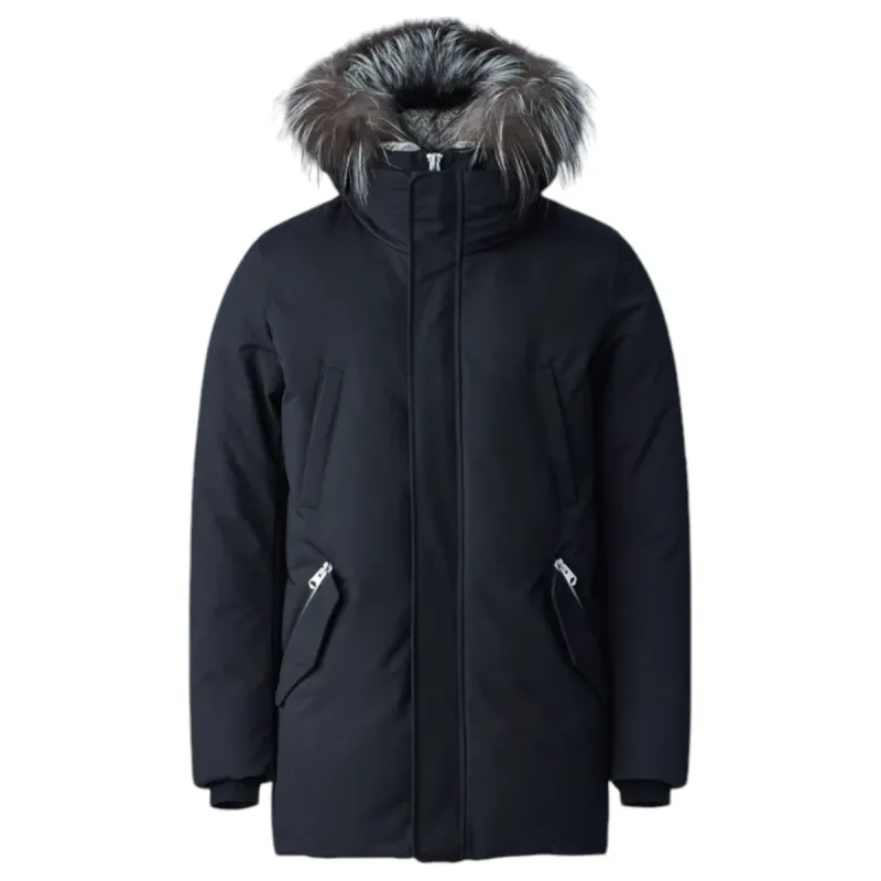 Mackage EDWARD 2-in-1 down parka with hooded bib and silver fox fur sold by J&Z Couture