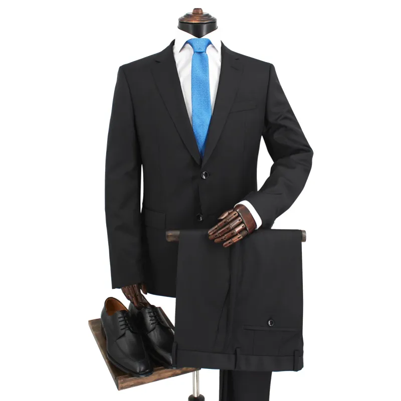 BOSS Men's Slim-Fit 100% Virgin Wool Two-Piece Suit in Black  50479561-001 made by J&Z Couture