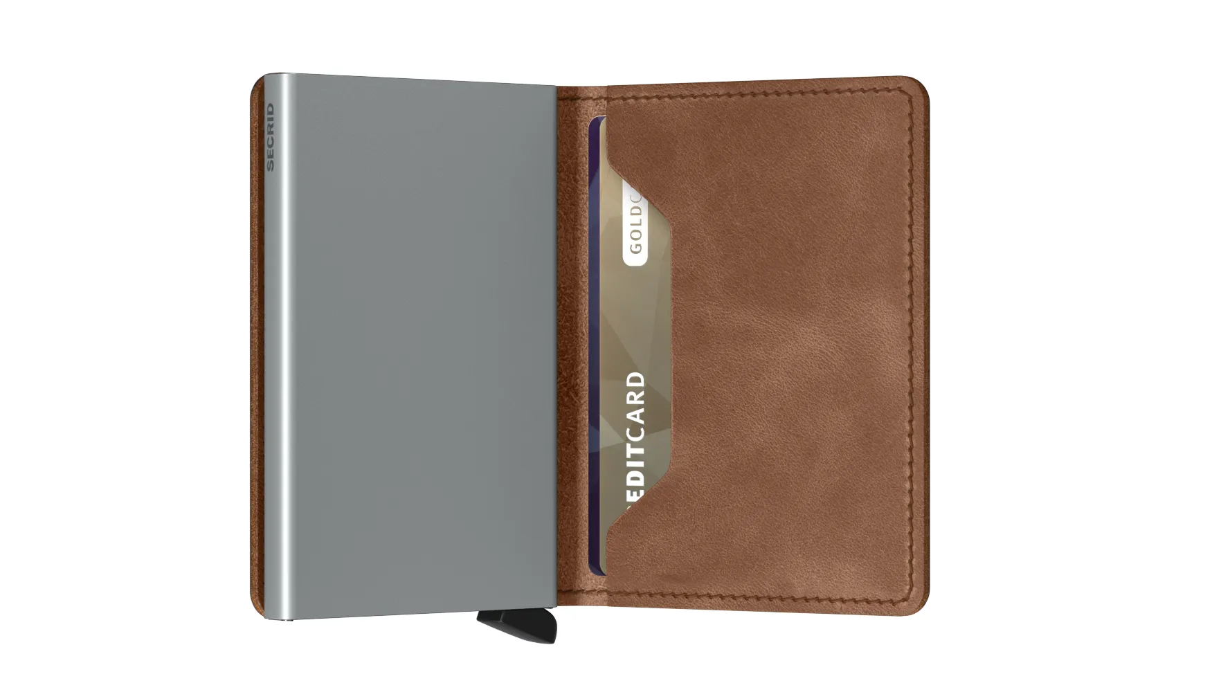 Secrid Slimwallet in Vintage Cognac-Silver sold by J&Z Couture product image thumbnail 3