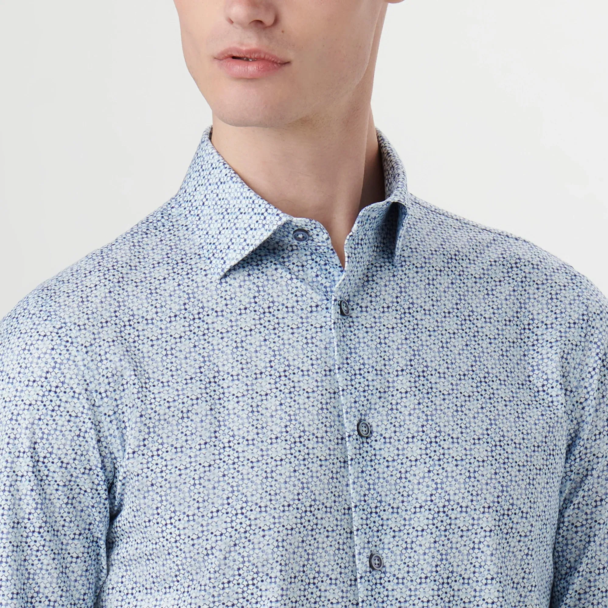 Bugatchi James Geometric OoohCotton® Shirt CF9168K60 Air Blue sold by J&Z Couture product image thumbnail 3