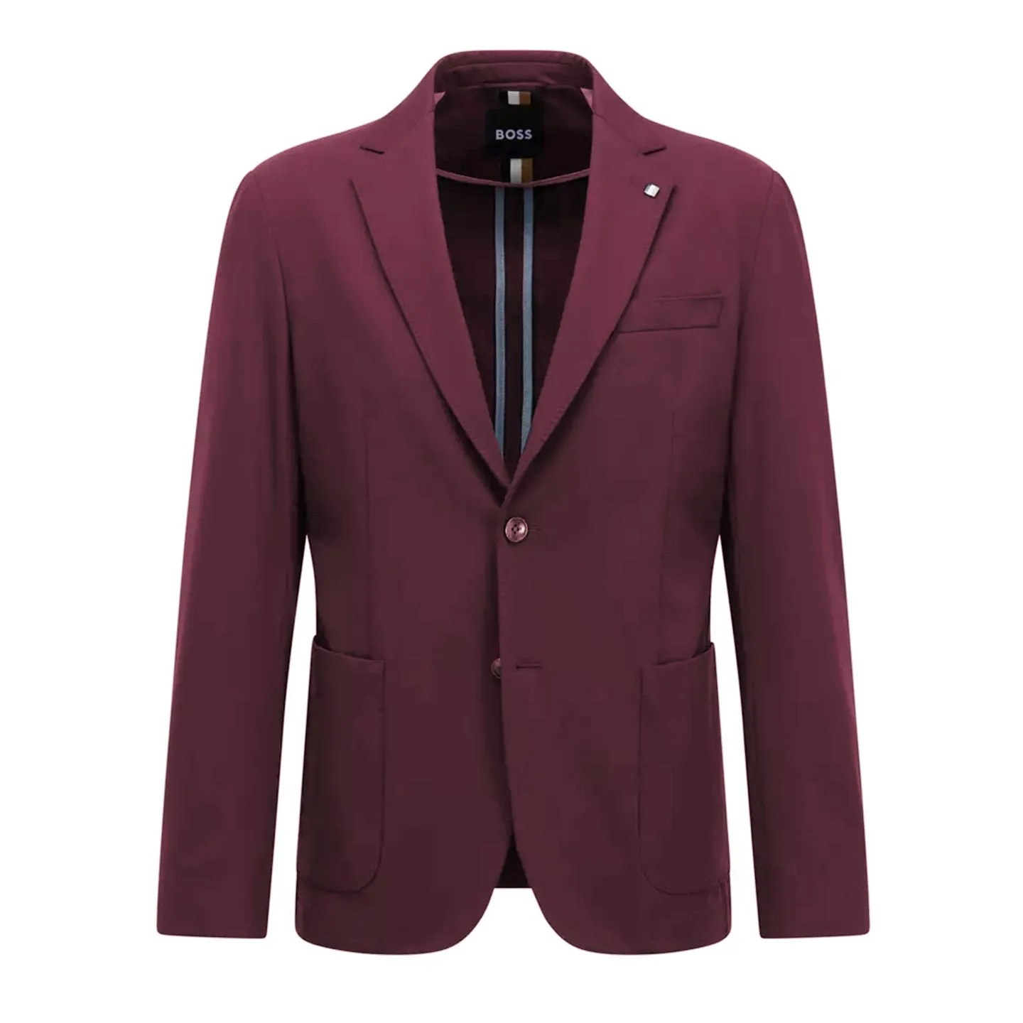 BOSS Men's Slim-Fit Suit in Stretch Interlock Cloth with Drawcord Waistband Pants in Burgundy 50473678-603 sold by J&Z Couture