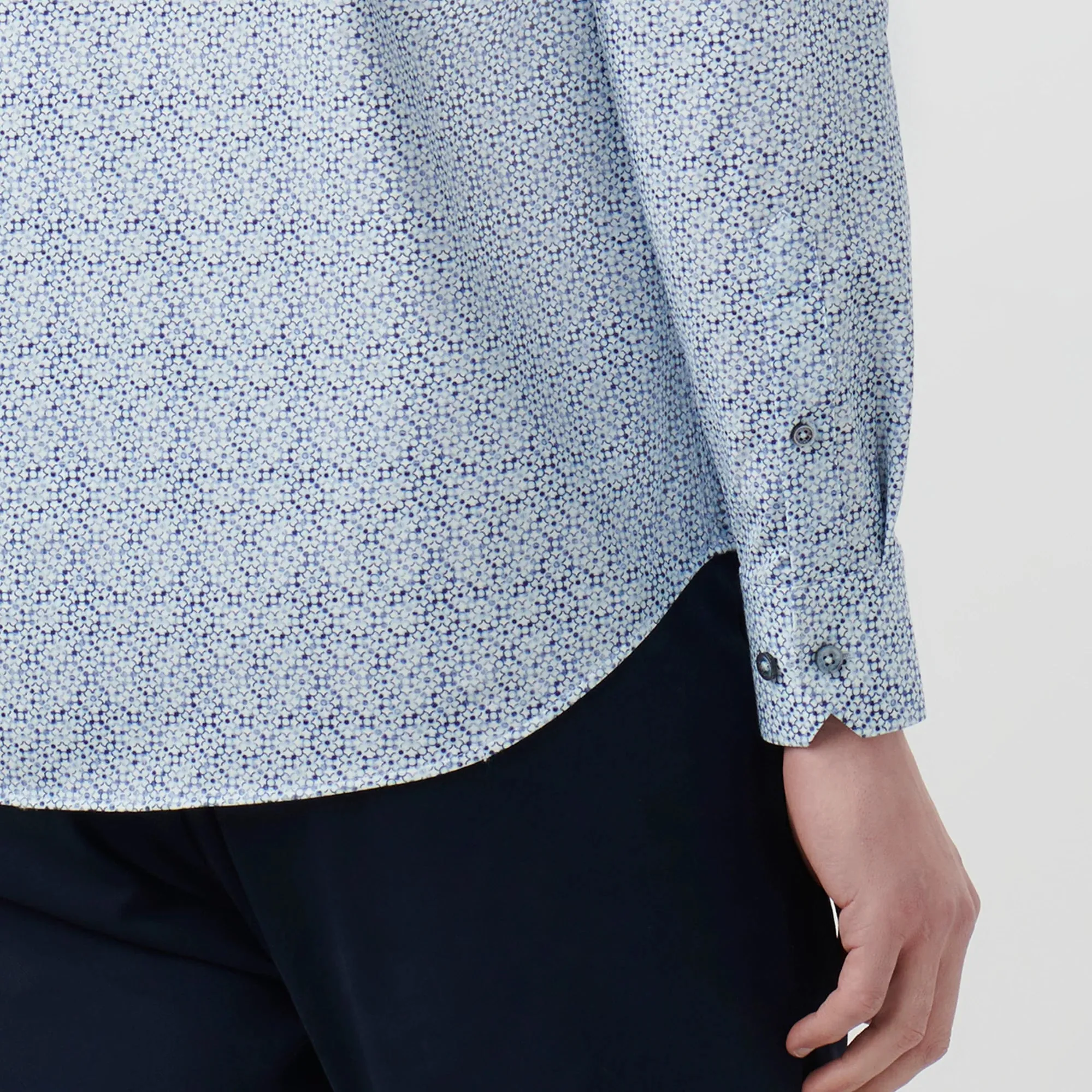 Bugatchi James Geometric OoohCotton® Shirt CF9168K60 Air Blue sold by J&Z Couture product image thumbnail 5