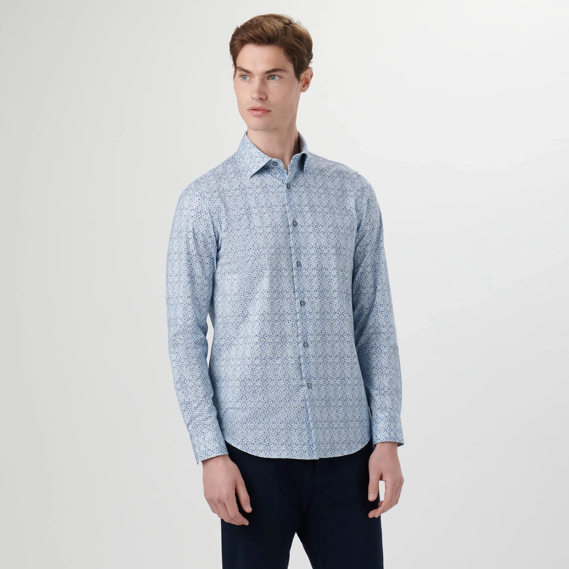 Bugatchi James Geometric OoohCotton® Shirt CF9168K60 Air Blue sold by J&Z Couture product image thumbnail 2
