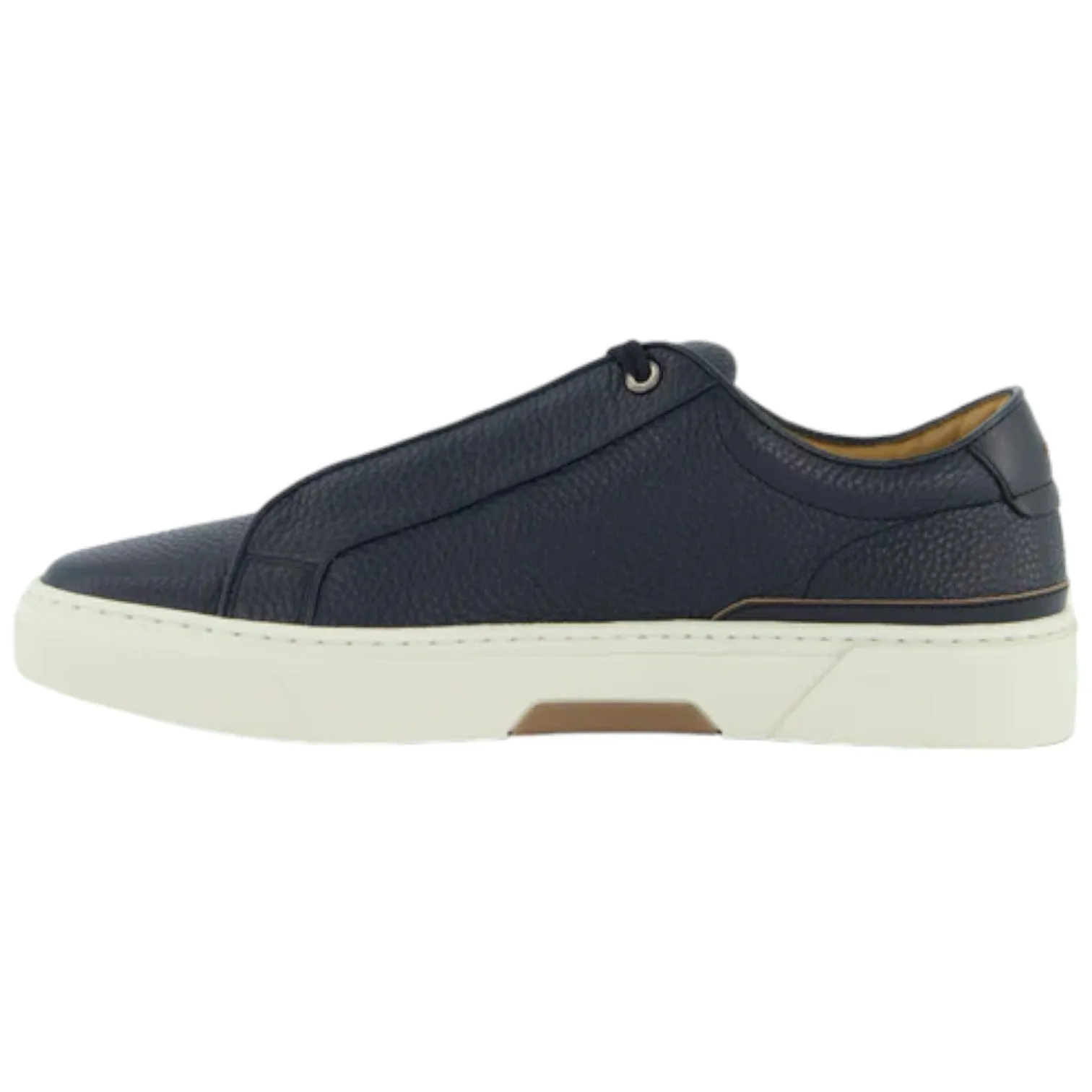 BOSS Grained-Leather Trainers With Contrasting Details Navy 50504331-401 sold by J&Z Couture product image thumbnail 4