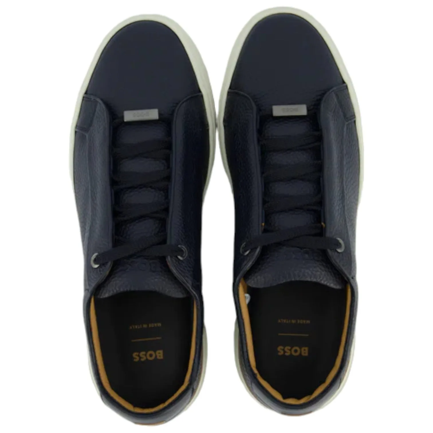 BOSS Grained-Leather Trainers With Contrasting Details Navy 50504331-401 sold by J&Z Couture product image thumbnail 2