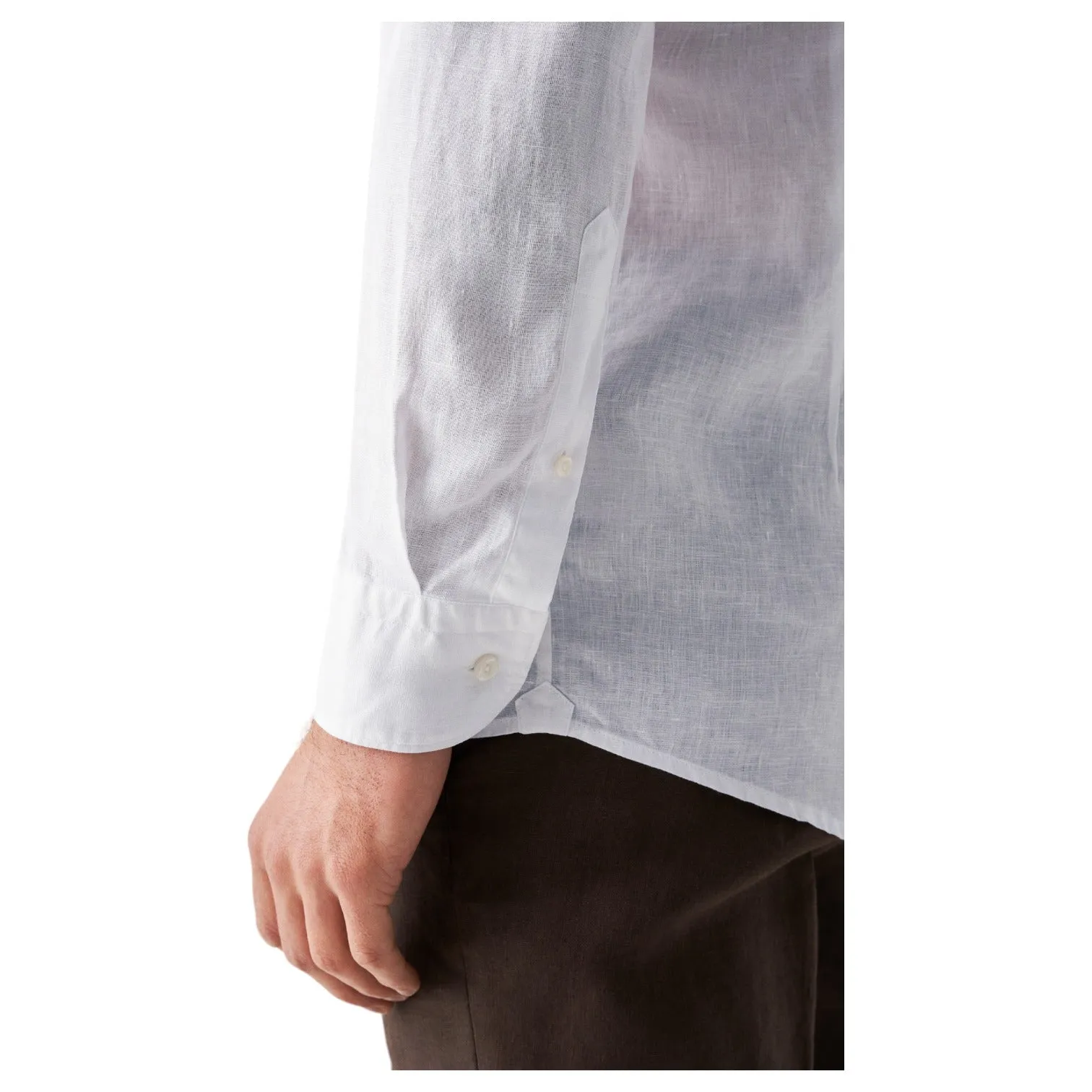 Eton White Linen Shirt-Wide Spread Slim Fit 100004420 00 sold by J&Z Couture product image thumbnail 4