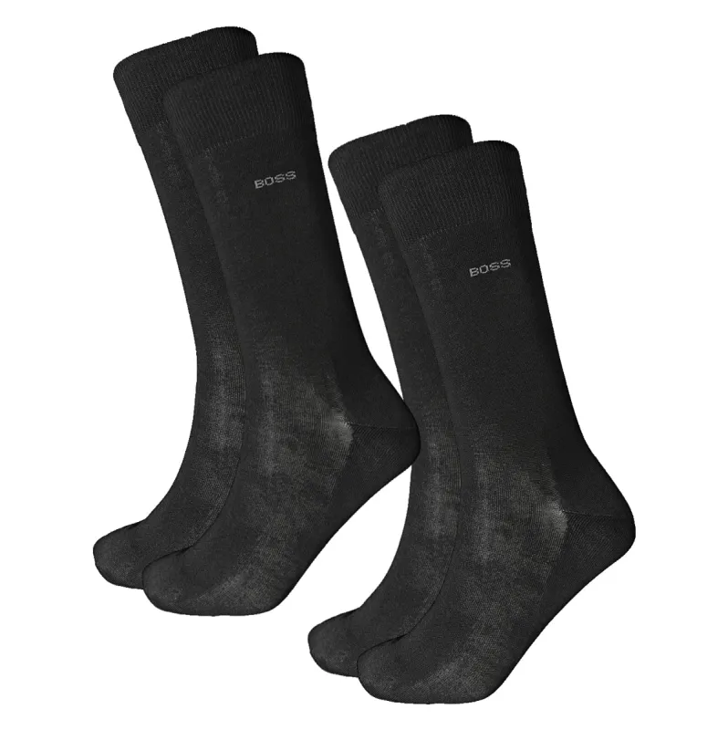 BOSS Logo-Embroidered Cotton Socks-Black/Navy 50469857 sold by J&Z Couture