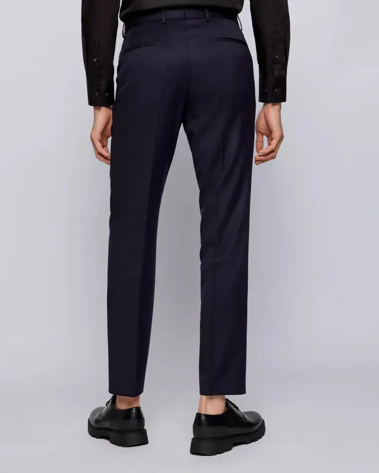 BOSS Men's Formal Trousers in Virgin-Wool Serge in Dark Blue 50469174-401 sold by J&Z Couture product image thumbnail 5