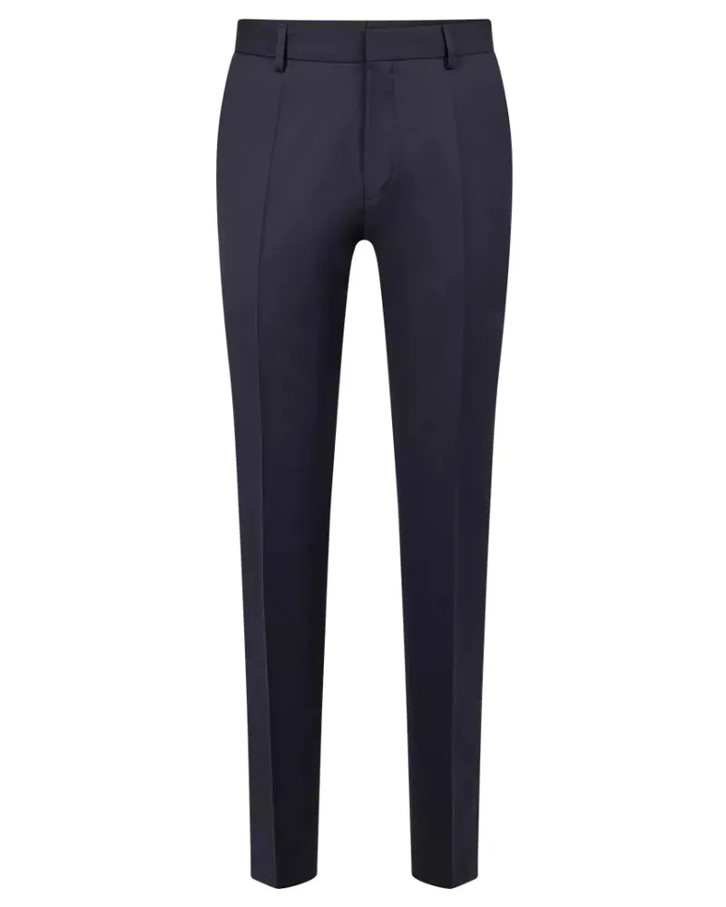 BOSS Men's Formal Trousers in Virgin-Wool Serge in Dark Blue 50469174-401 sold by J&Z Couture