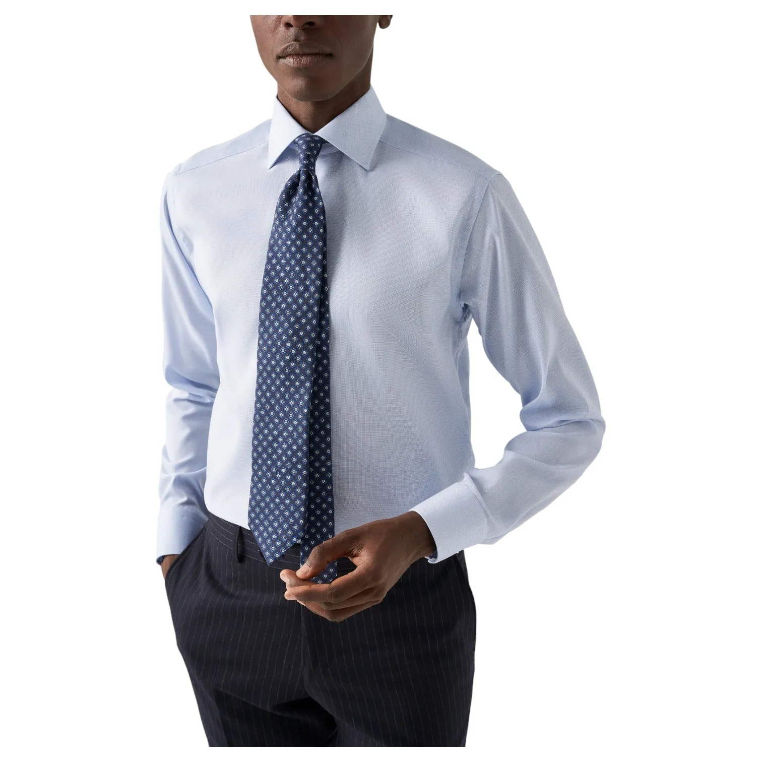 Eton Light Blue Royal Dobby Shirt Slim Fit 100010382 23 sold by J&Z Couture product image thumbnail 4
