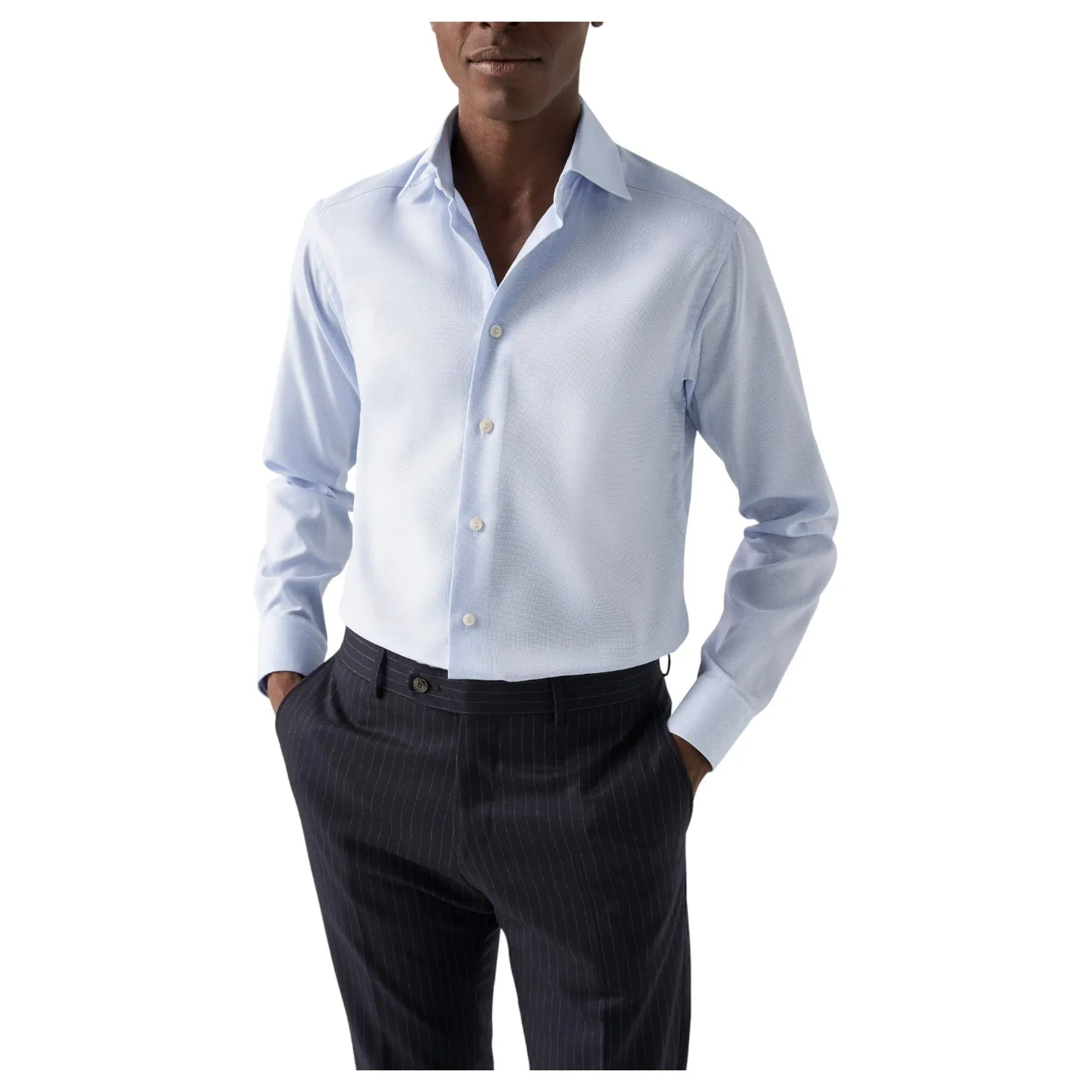 Eton Light Blue Royal Dobby Shirt Slim Fit 100010382 23 sold by J&Z Couture product image thumbnail 3