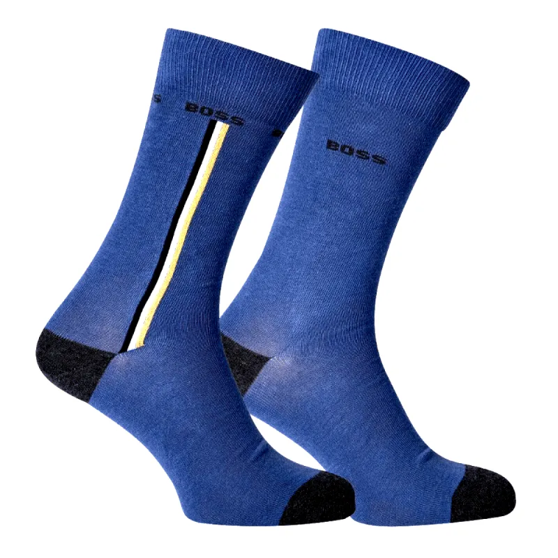 BOSS Two-Pack of Signature Stripe Socks in a Cotton Blend  50478336-475 sold by J&Z Couture